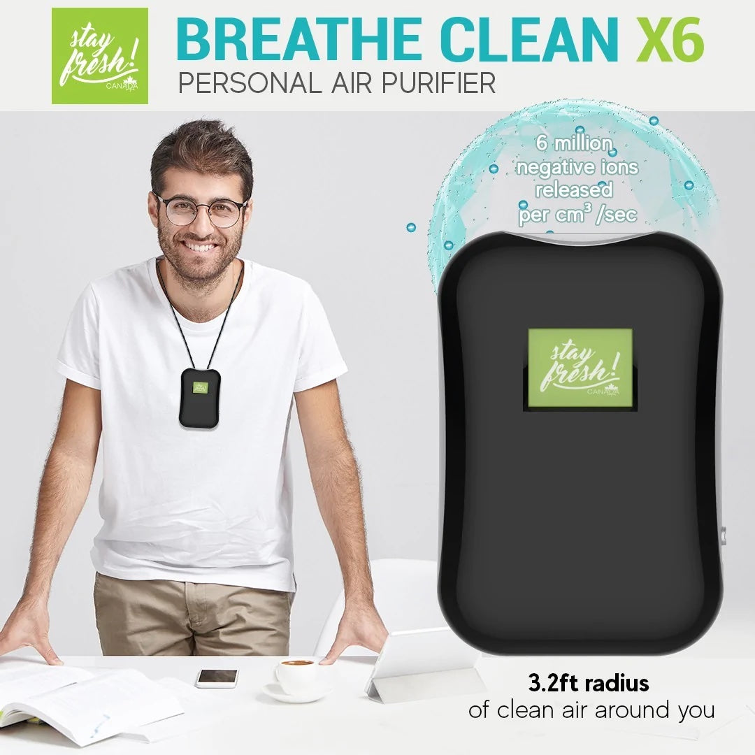 Stay Fresh Breathe Clean Personal Air Purifier X6
