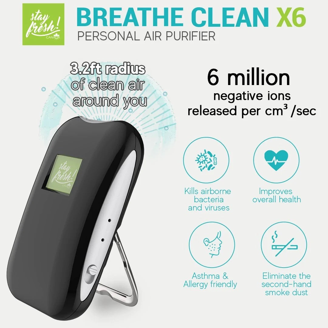 Stay Fresh Breathe Clean Personal Air Purifier X6