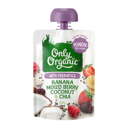 Only Organic Baby Food Banana, Mixed Berry, Coconut, and Chia (100g)