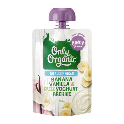 Only Organic Baby Food Banana, Vanilla, and Greek Yoghurt Brekkie (100g)