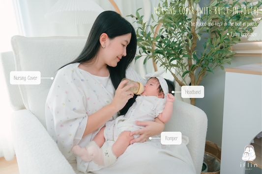 iflin My Portable Bamboo Nursing Cover (with Built-in Pouch)