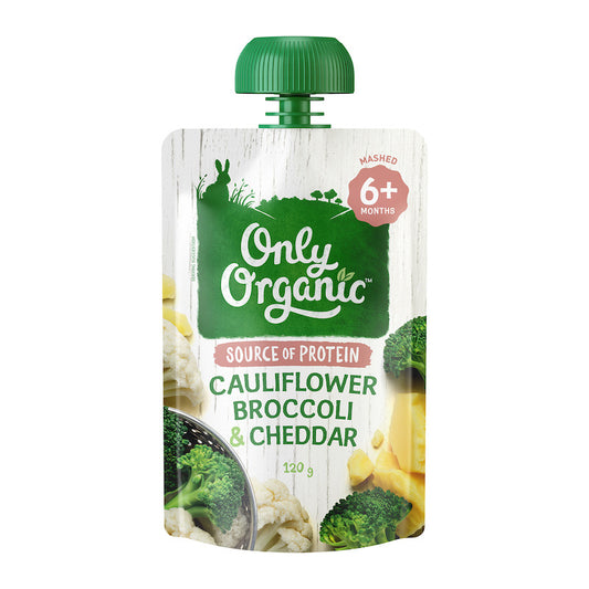 Only Organic Baby Food Cauliflower, Broccoli, and Cheddar (120g)