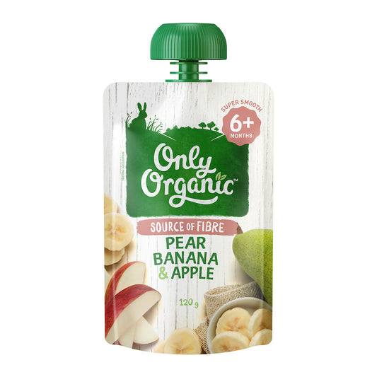 Only Organic Baby Food Pear, Banana, and Apple (120g)