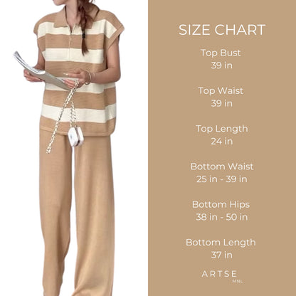 Artse Mnl Stripe Top Collar Pants