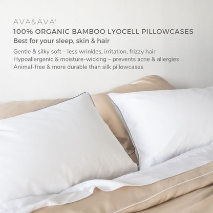 Ava & Ava 100% Organic Bamboo Lyocell Adult Pillowcase Set