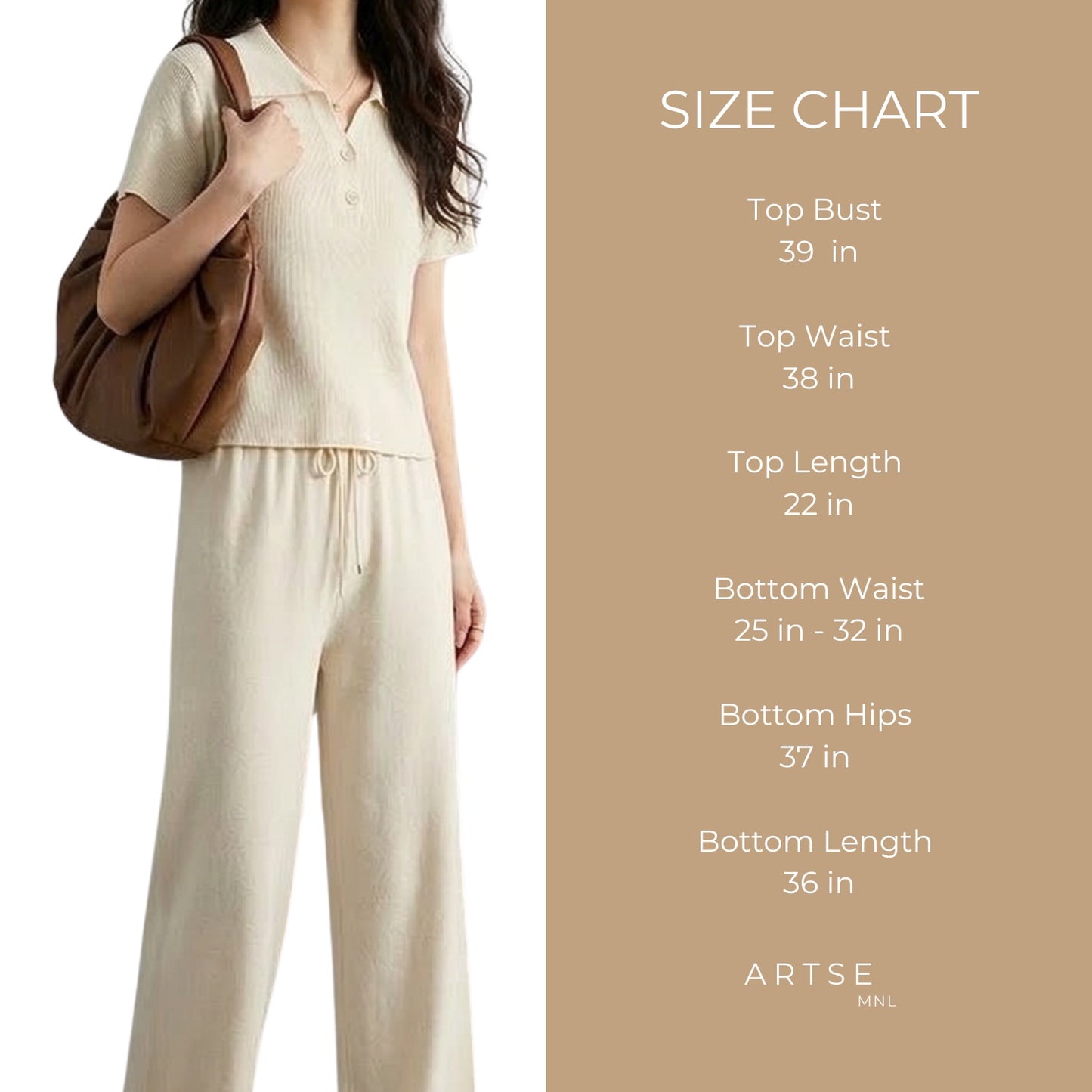 Artse Mnl Ribbed Collared Shirt and Pants Set