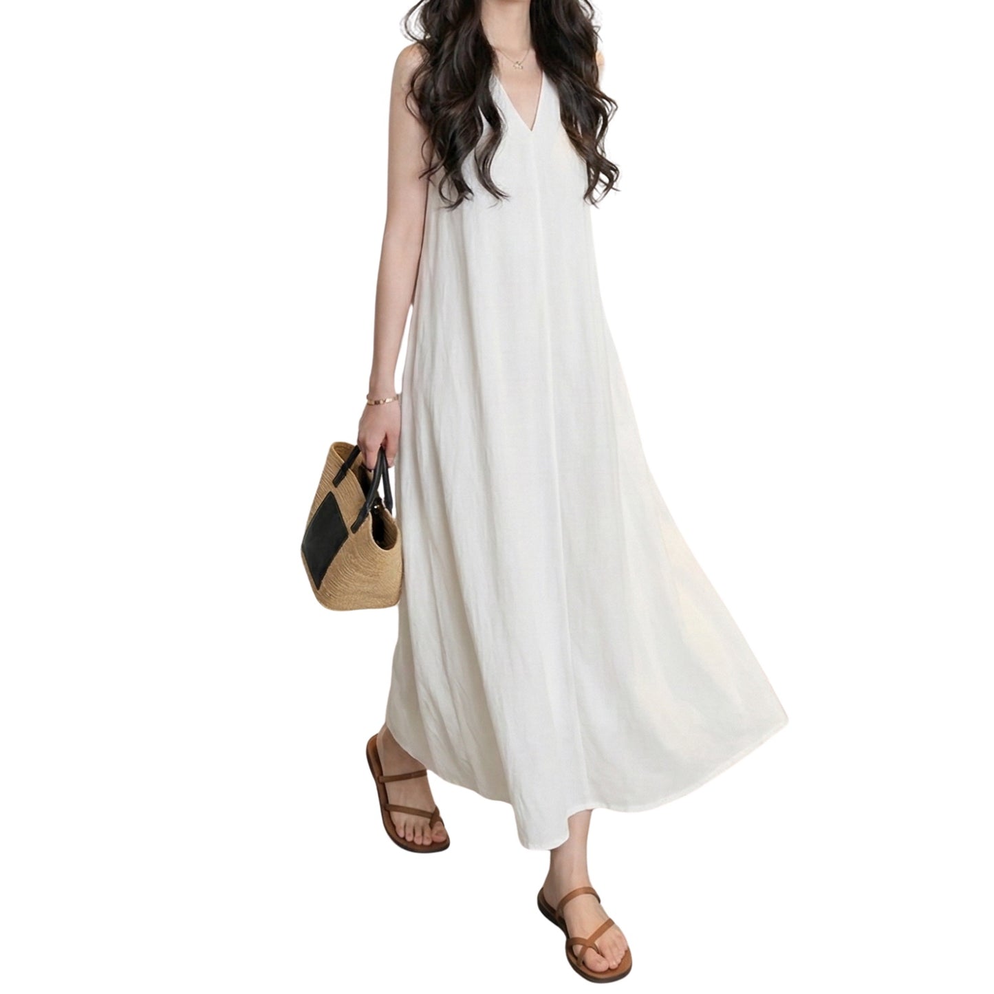 Artse Mnl Vneck Pocket Summer Dress