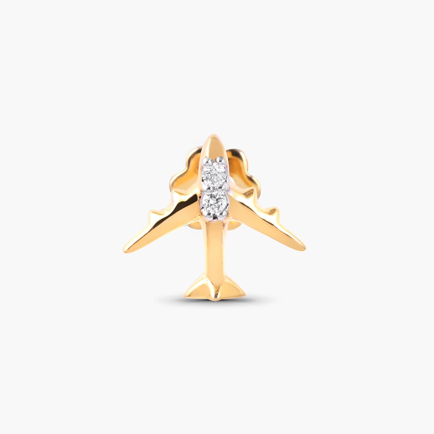 Auric and Ice 14k Gold Baby Earrings - Airplane (Yellow Gold) - For Pre-order