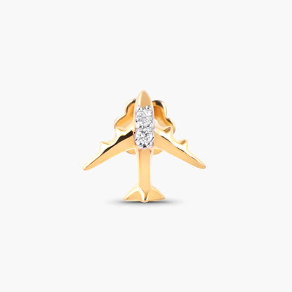 Auric and Ice 14k Gold Baby Earrings - Airplane (Yellow Gold) - For Pre-order