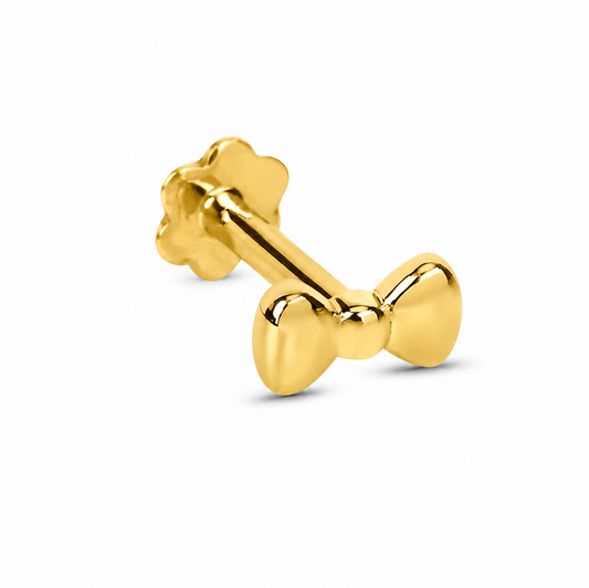 Auric and Ice 14k Gold Baby Earrings - Bow (Yellow Gold) - For Pre-order