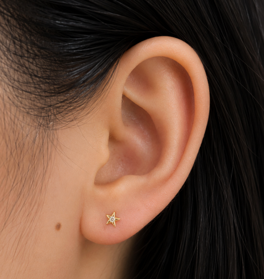 Auric and Ice 14k Gold Baby Earrings - Starfish (Yellow Gold) - For Pre-order