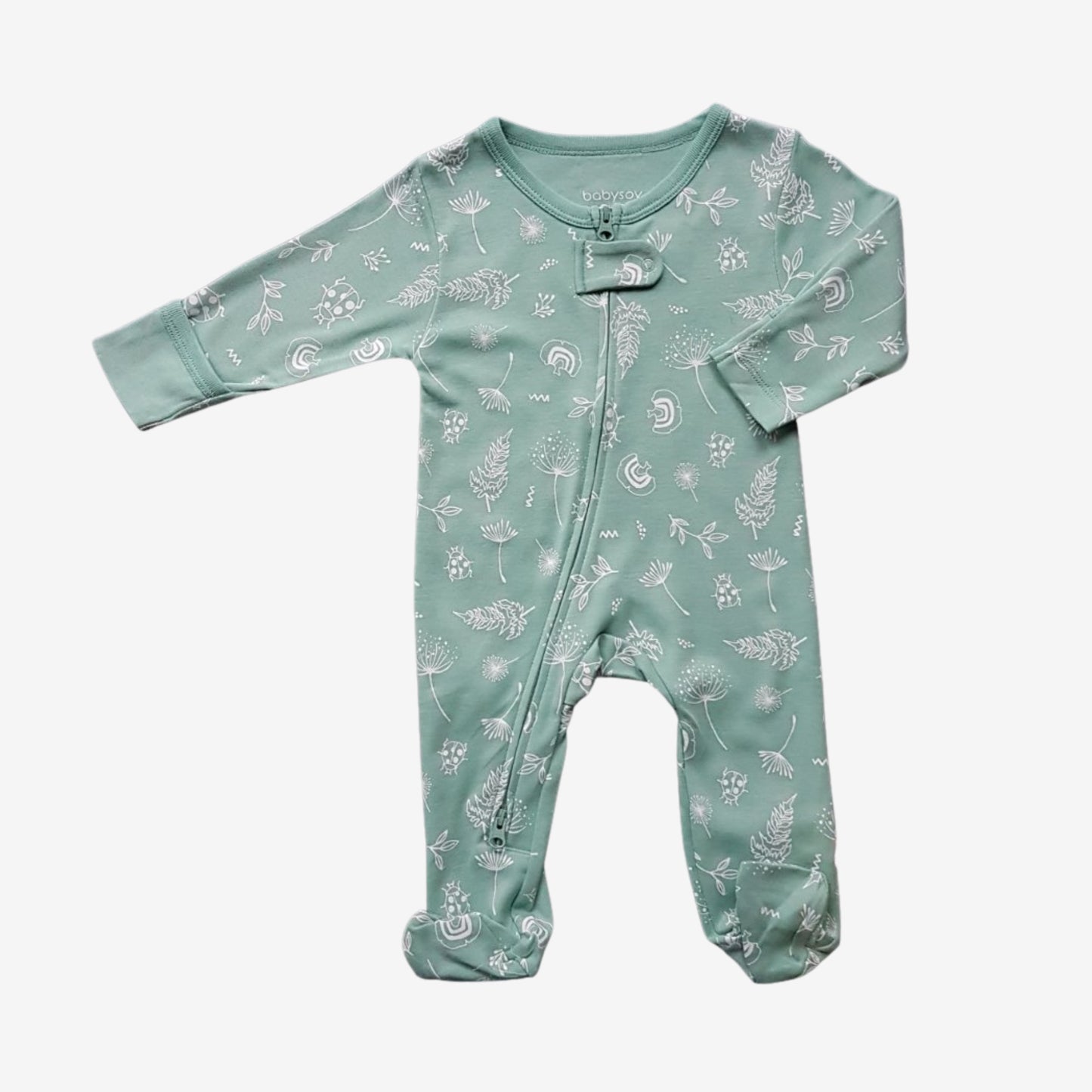 Babysoy Zipper Footie - Dandelion Dragonfly