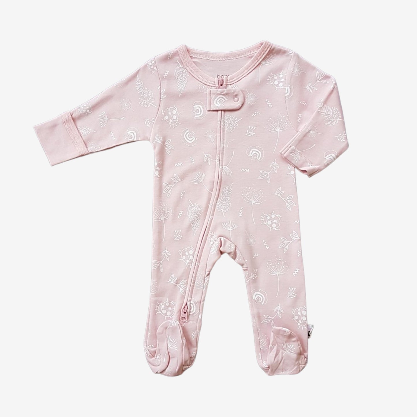 Babysoy Zipper Footie - Dandelion Peony