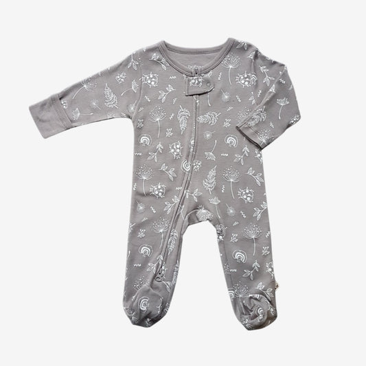 Babysoy Zipper Footie - Dandelion Thunder