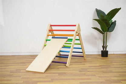 Bonjour Baby Rainbow Pikler Triangle with Double Sided Ramp