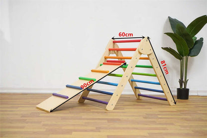 Bonjour Baby Rainbow Pikler Triangle with Double Sided Ramp