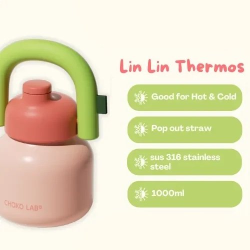 Chako Lab Lin Lin 1000ml Stainless Thermal Water Bottle