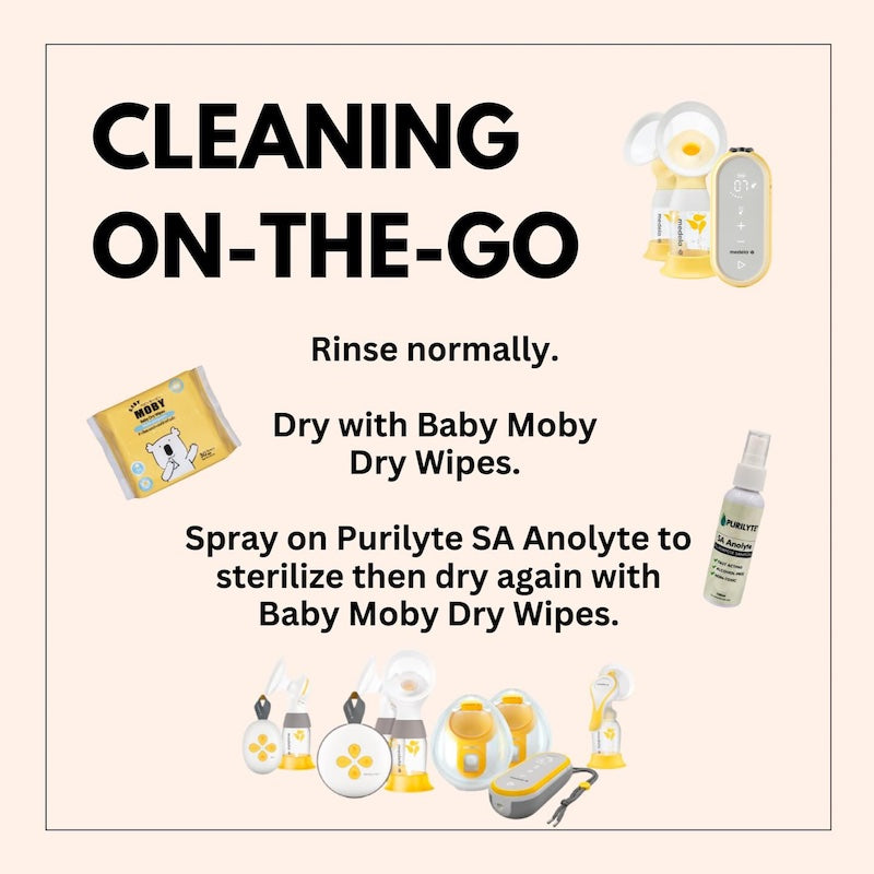 Baby Moby Dry Wipes + Purilyte SA Anolyte Liquid Sanitizer Cleaning Bundle