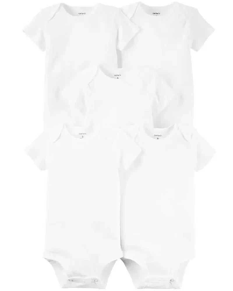 Carter's Set of 5 Short-Sleeve Bodysuits - White