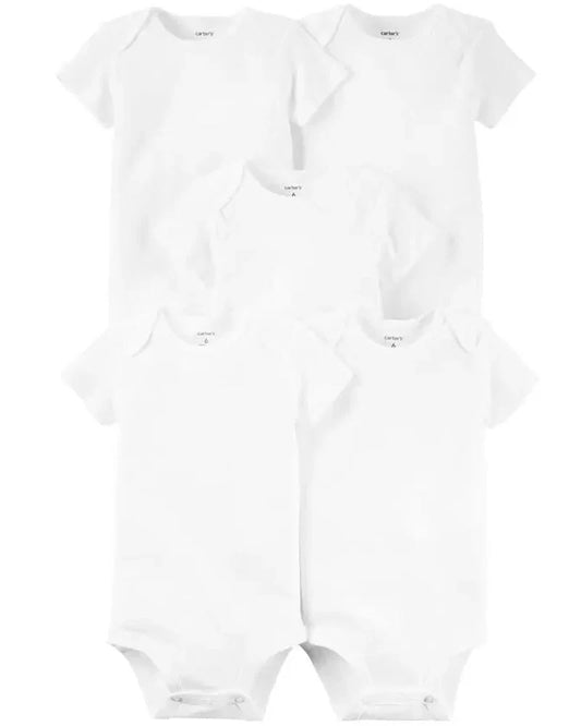 Carter's Set of 5 Short-Sleeve Bodysuits - White