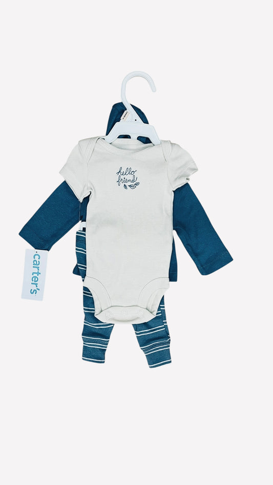 Carter's Preemie Baby Clothes - Hello Friend 3-Piece Set