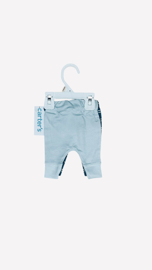 Carter's Preemie Baby Clothes - Blue 2-Piece Pants Set