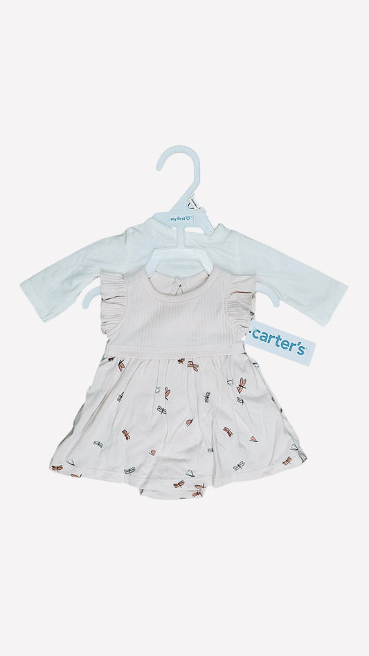 Carter's Preemie Baby Clothes - 2-Piece Cardigan and Dress Set