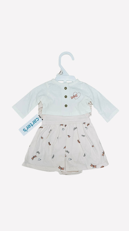 Carter's Preemie Baby Clothes - 2-Piece Cardigan and Dress Set