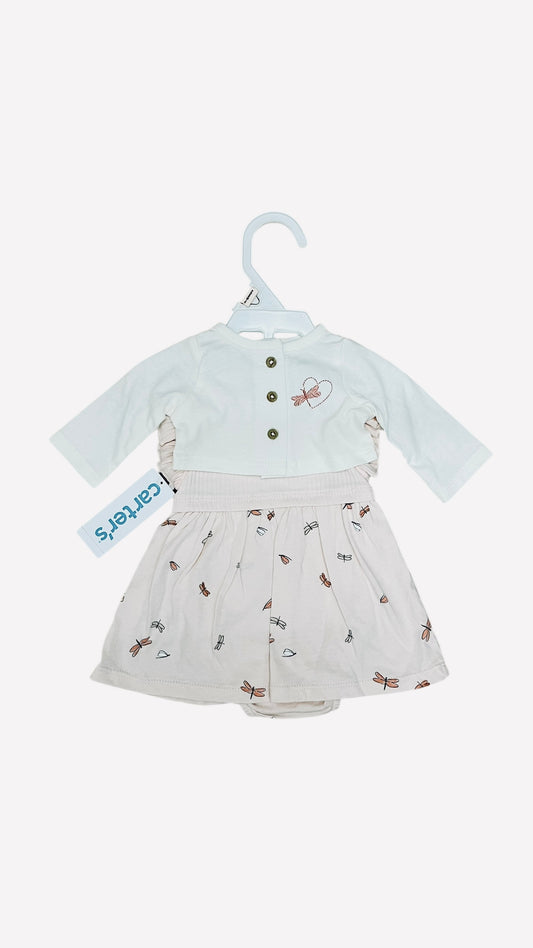 Carter's Preemie Baby Clothes - 2-Piece Cardigan and Dress Set
