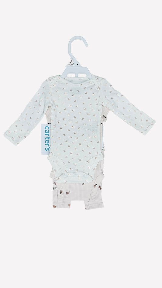 Carter's Preemie Baby Clothes - Sleeved Onesies and Leggings Set