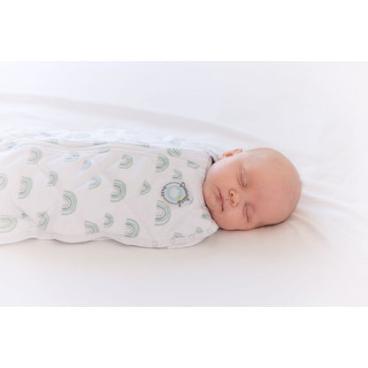 Dreamland Baby Weighted Sleep Swaddle and Sack - Rainbow Blue