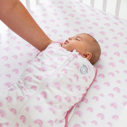 Dreamland Baby Weighted Sleep Swaddle and Sack - Rainbow Pink