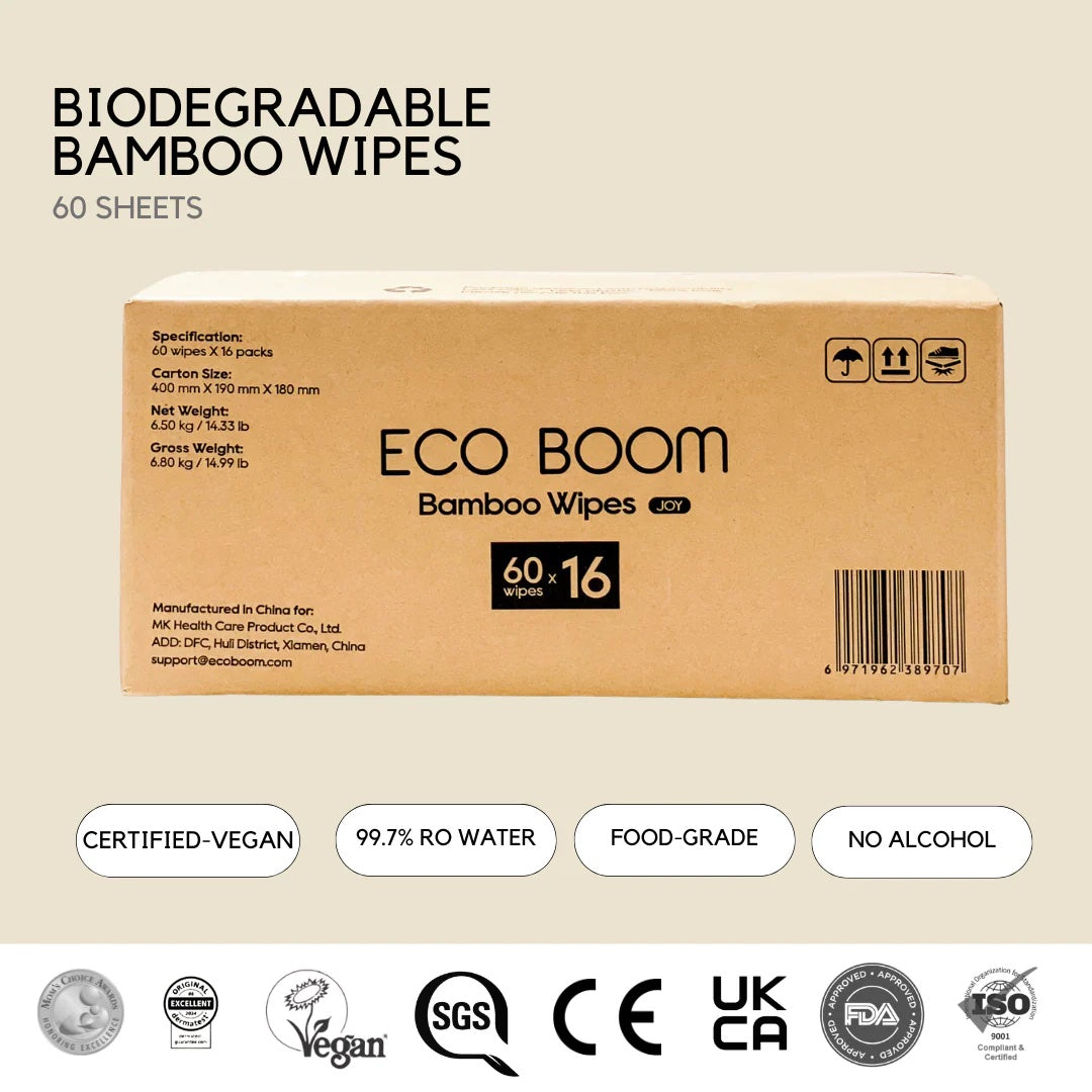 Ecoboom Vegan Bamboo Water Wipes