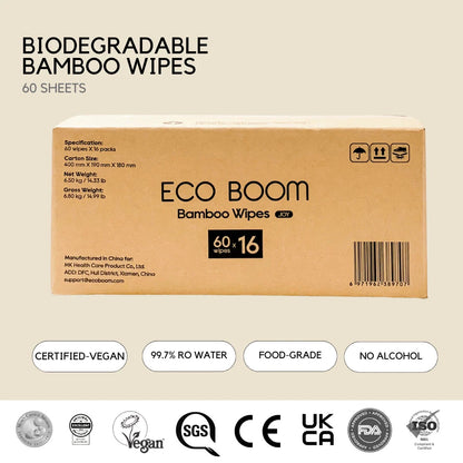 Ecoboom Vegan Bamboo Water Wipes