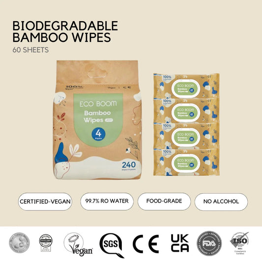 Ecoboom Vegan Bamboo Water Wipes