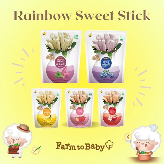 Farm to Baby Organic Rice Puff Rainbow Sticks
