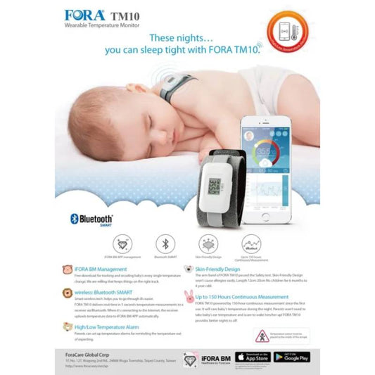 ForaCare TM10 Wearable Temperature Monitor Baby Watch