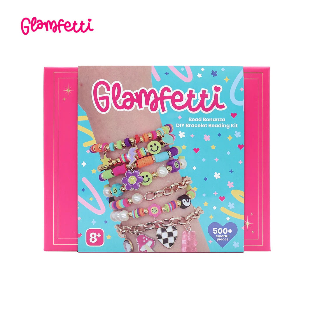 Glamfetti Bead Bonanza DIY Bracelet Beading Kit - Over 500 Pieces