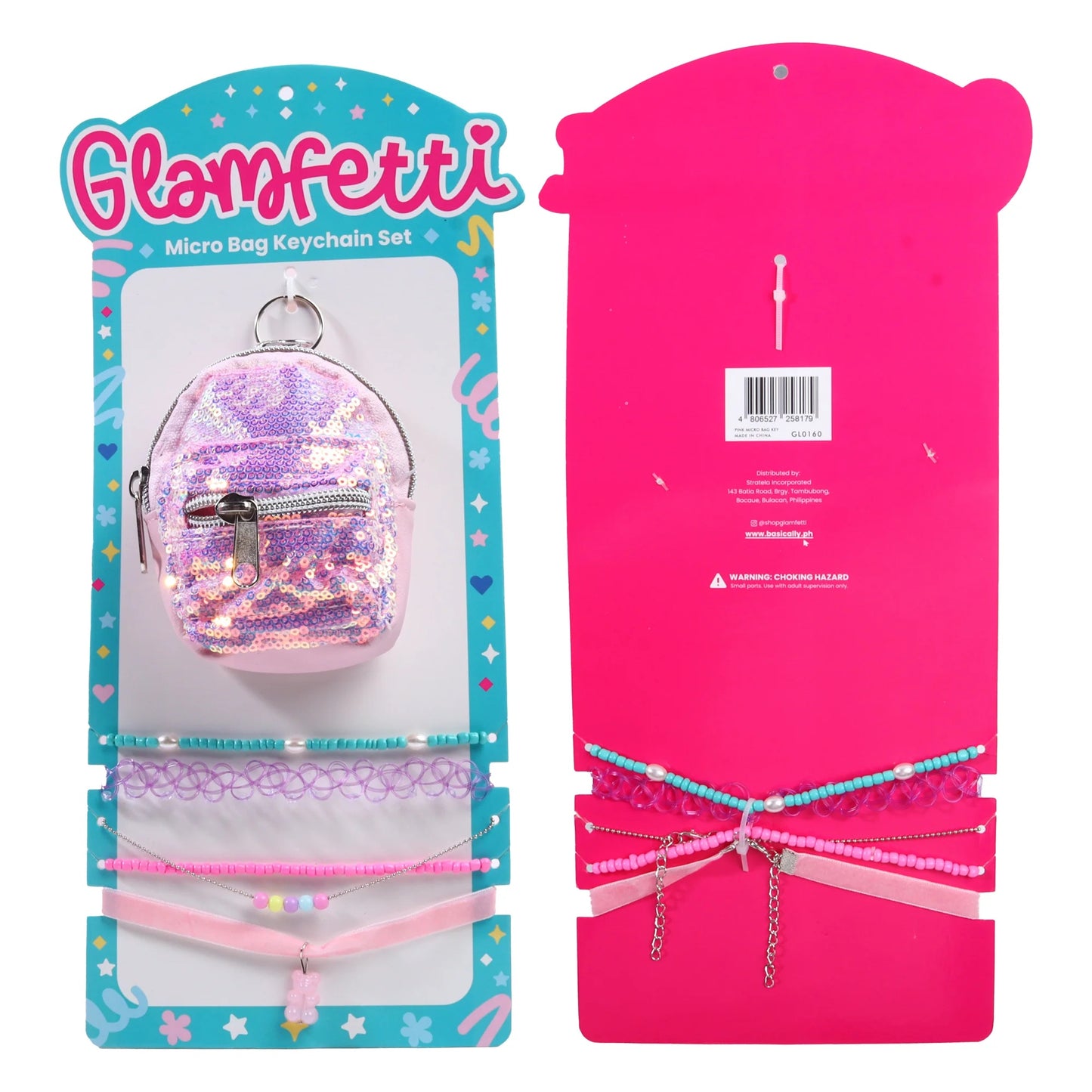 Glamfetti Microbag Keychain with Hair Accessories Collection