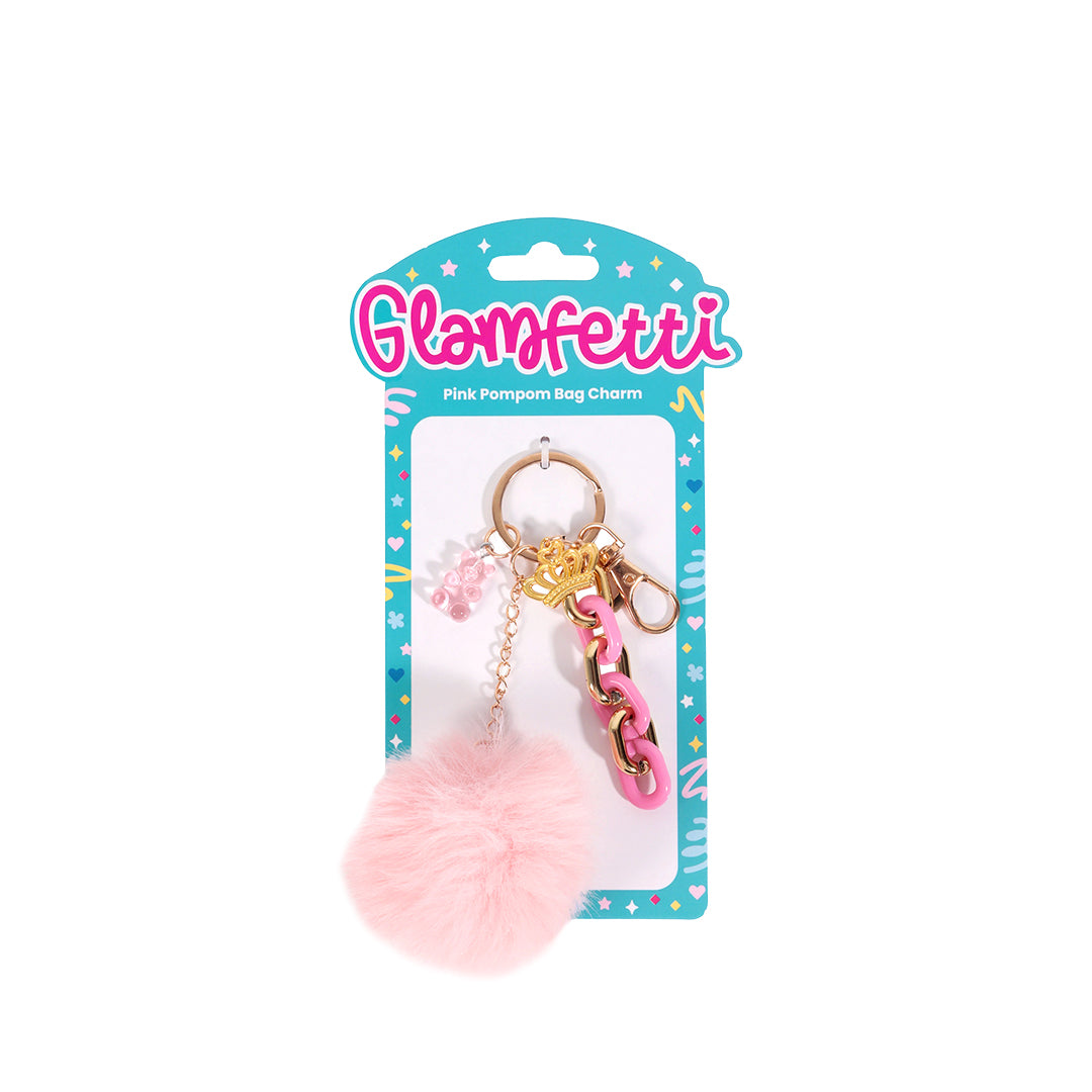 Glamfetti Bag Charm - Pink Pompom