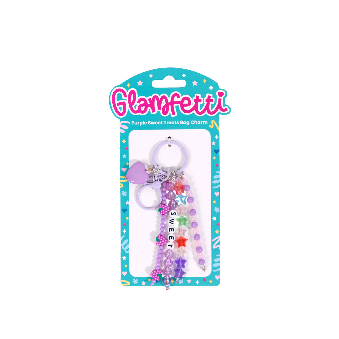 Glamfetti Bag Charm - Purple Sweet Treats