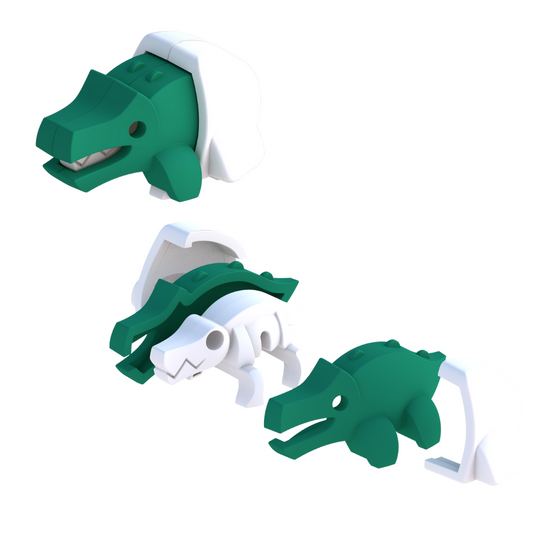 HalfToys Half Baby Crocodile 3D Magnetic Educational Puzzle Toy with Diaper and Cradle