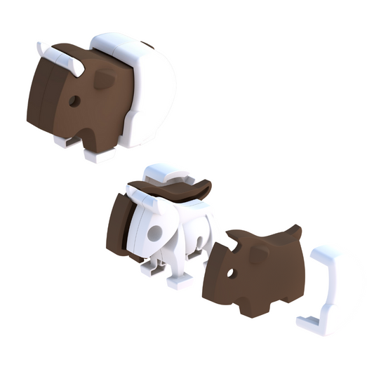 HalfToys Half Baby Gnu 3D Magnetic Educational Puzzle Toy with Diaper and Cradle