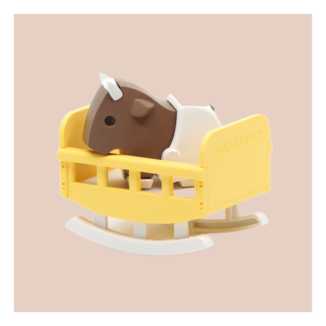 HalfToys Half Baby Gnu 3D Magnetic Educational Puzzle Toy with Diaper and Cradle