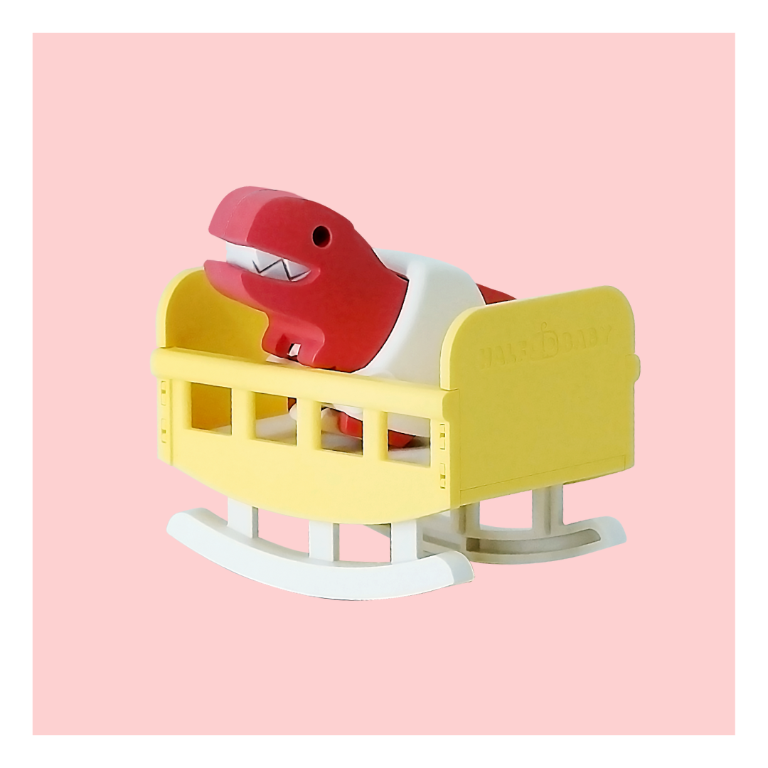 HalfToys Half Baby T-Rex 3D Magnetic Educational Puzzle Toy with Diaper and Cradle