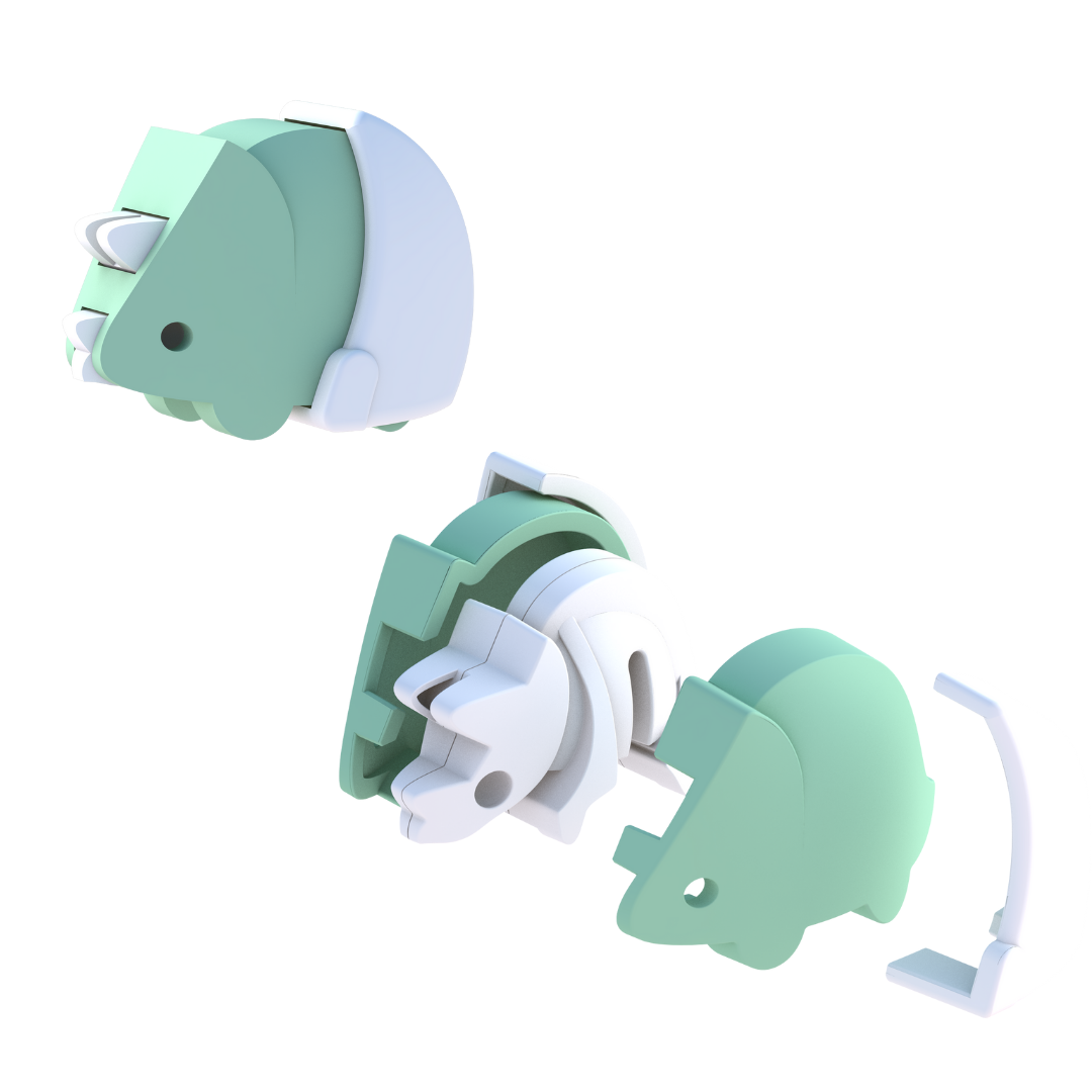 HalfToys Half Baby Tricera 3D Magnetic Educational Puzzle Toy with Diaper and Cradle