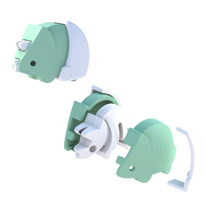 HalfToys Half Baby Tricera 3D Magnetic Educational Puzzle Toy with Diaper and Cradle