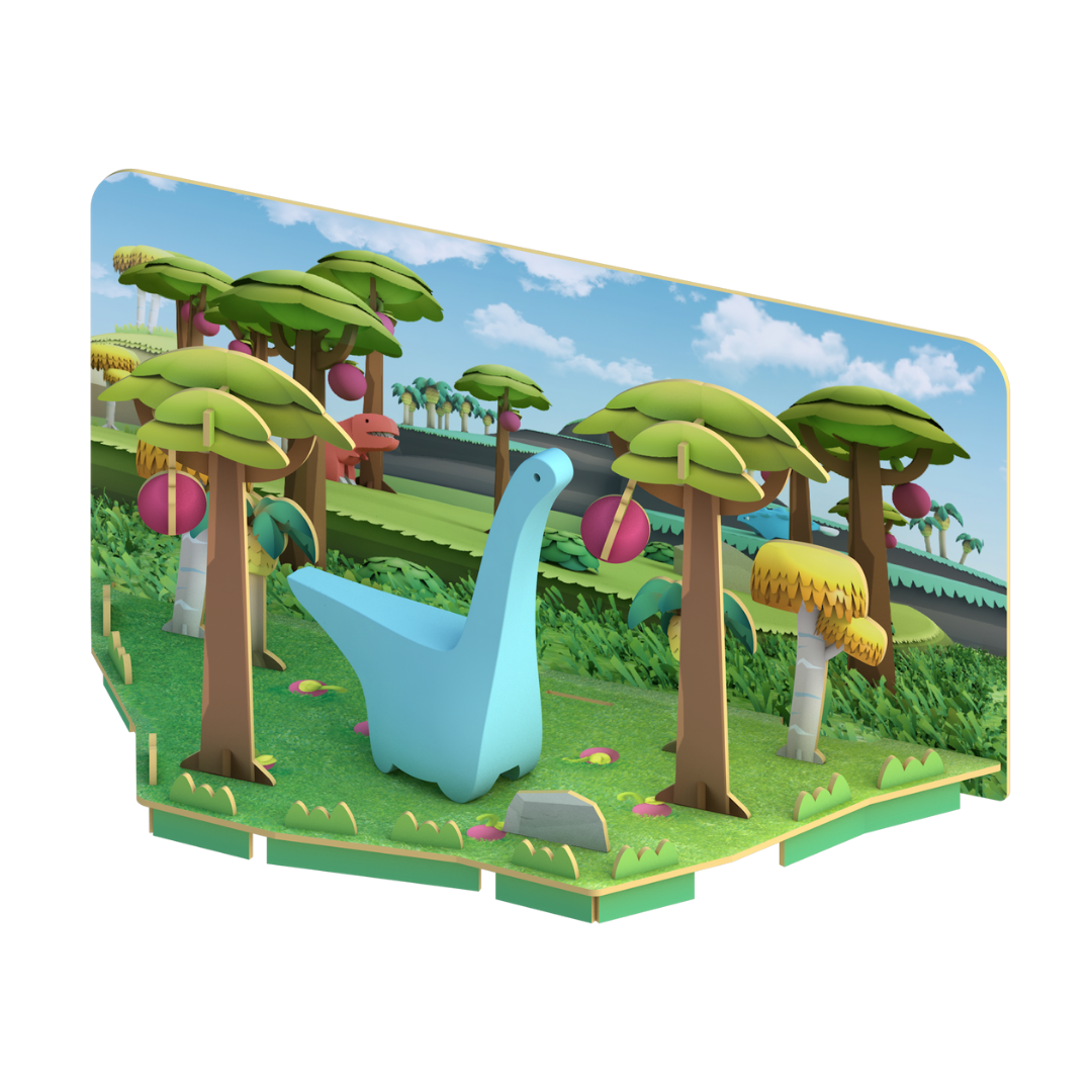 HalfToys Half Dino Diplo 3D Magnetic Educational Puzzle Toy Diorama Set with Figure and Habitat