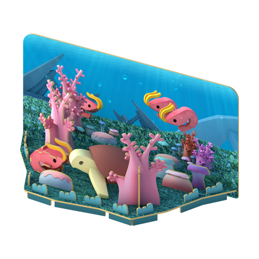 HalfToys Half Ocean Green Turtle 3D Magnetic Educational Puzzle Toy Diorama Set with Figure and Habitat