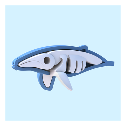 HalfToys Half Ocean Humpback Whale 3D Magnetic Educational Puzzle Toy Diorama Set with Figure and Habitat